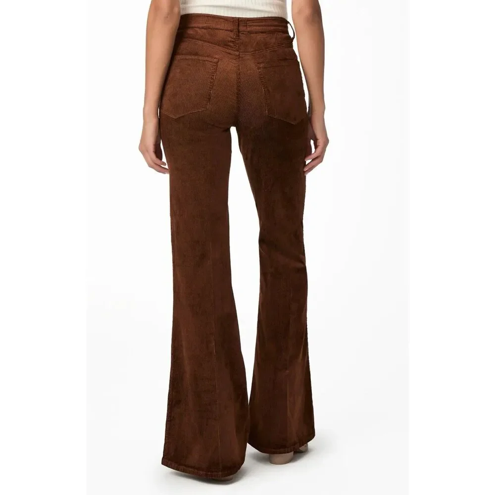 Paige Charlie Corduroy Flare Pants In Maple Brown Womens 26 Boho Western Chic